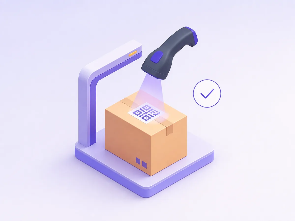 Проверка кода маркировки на приёмке: коробку с кодом Data Matrix сканируют, код сверяется с ГИС МТ